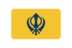 Nishan Sahib Flag rounded Rectangle Vector Illustration flag