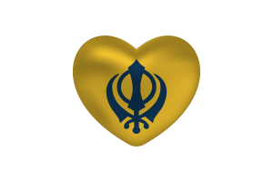 Love of Nishan Sahib Heart Shape flag