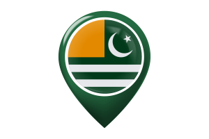 Azad Kashmir Flag Map Pin Icon flag