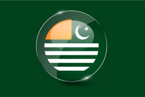 Azad Kashmir Flag Glossy Round Button flag