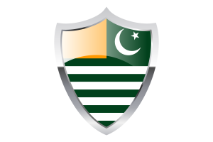 Azad Kashmir Flag with Medieval Heater Shield flag
