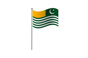 Waving Flag of Azad Kashmir flag