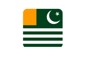 Azad Kashmir Flag Square Rounded Shape flag