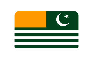 Azad Kashmir Flag rounded Rectangle Vector Illustration flag