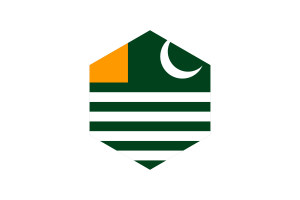 Azad Kashmir Flag Hexagon Shape flag