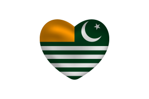 Love ofAzad Kashmir Heart Shape flag