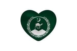Love of Balochistan Heart Shape flag