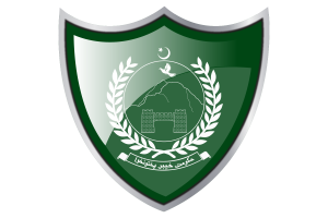 Shield with Flag of Khyber Pakhtunkhwa flag