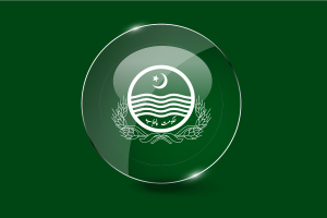 Punjab Flag Glossy Round Button flag