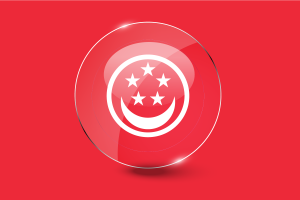 Civil Ensign of Singapore Flag Glossy Round Button flag