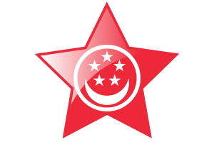 Civil Ensign of Singapore Flag Star Icon flag