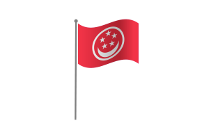 Waving Flag of Civil Ensign of Singapore flag