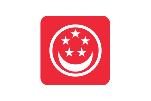 Civil Ensign of Singapore Flag Square Rounded Shape flag