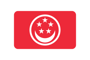Civil Ensign of Singapore Flag rounded Rectangle Vector Illustration flag
