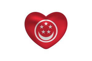 Love of Civil Ensign of Singapore Heart Shape flag