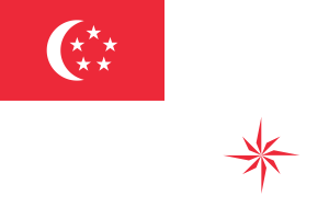 Flag of Naval Ensign of Singapore (legal ratio) flag