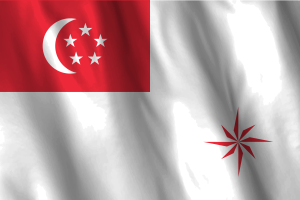 National Flag of Naval Ensign of Singapore (legal ratio) flag