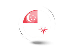 Naval Ensign of Singapore (legal ratio) Flag Glossy Round Button flag