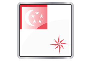 Naval Ensign of Singapore (legal ratio) Flag Square icon flag