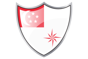 Shield with Flag of Naval Ensign of Singapore (legal ratio) flag