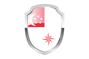 Naval Ensign of Singapore (legal ratio) Shield Logo flag