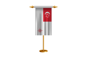 Naval Ensign of Singapore (legal ratio) Flag Vector Free flag