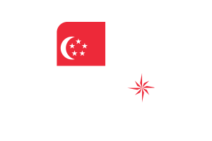 Naval Ensign of Singapore (legal ratio) Flag Square Rounded Shape flag