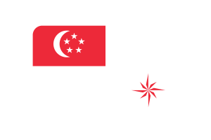 Naval Ensign of Singapore (legal ratio) Flag rounded Rectangle Vector Illustration flag