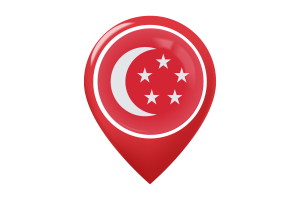 President of Singapore Flag Map Pin Icon flag