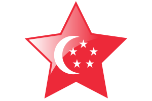 President of Singapore Flag Star Icon flag