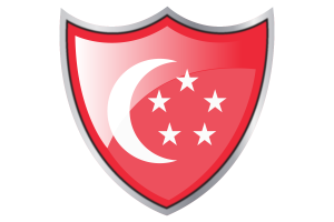 Shield with Flag of President of Singapore flag