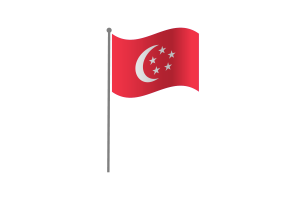 Waving Flag of President of Singapore flag