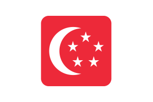 President of Singapore Flag Square Rounded Shape flag