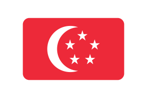 President of Singapore Flag rounded Rectangle Vector Illustration flag