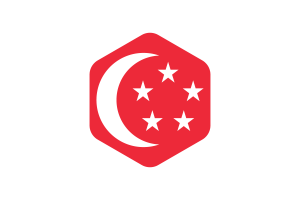 President of Singapore Flag Rounded Hexagon Shape flag