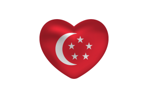 Love of President of Singapore Heart Shape flag
