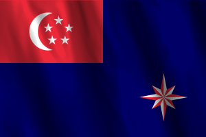 State Marine Ensign of Singapore Flag Clipart flag