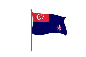 State Marine Ensign of Singapore Text Art flag