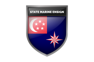 State Marine Ensign of Singapore Clipart flag