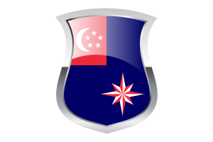 State Marine Ensign of Singapore Flag Glossy Round Button flag