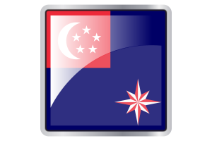 State Marine Ensign of Singapore Flag with Medieval Heater Shield flag