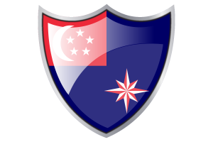 Waving Flag of State Marine Ensign of Singapore flag