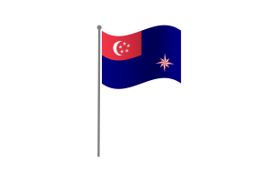 State Marine Ensign of Singapore Flag for Desk, Table flag