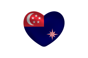 Love of State Marine Ensign of Singapore Heart Shape flag