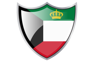 Shield with Flag of Standard of the Emir of Kuwait flag