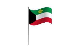 Waving Flag of Standard of the Emir of Kuwait flag