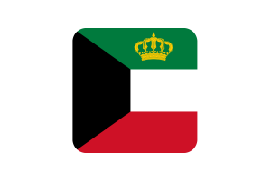 Standard of the Emir of Kuwait Flag Square Rounded Shape flag