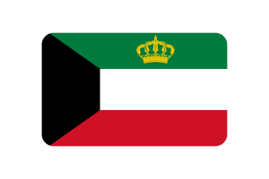 Standard of the Emir of Kuwait Flag rounded Rectangle Vector Illustration flag