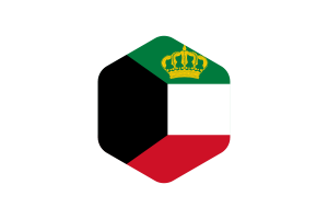 Standard of the Emir of Kuwait Flag Rounded Hexagon Shape flag