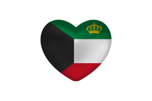 Love of Standard of the Emir of Kuwait Heart Shape flag